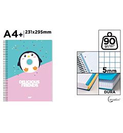 NOTEBOOK RIGIDO A4+ PENGUIN 5MMMp