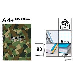 NOTEBOOK RIGIDO A4+ MILITARY - 5MMMp