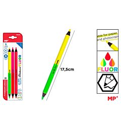 MP MATITA FLUO DOPPIA PUNTA 3PZ (6 COLORI)Mp