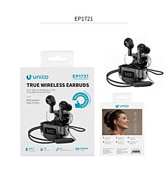 AURICOLARI BLUETOOTH TWS IN-EAR EP1721 NERO SUONO WIRELESS COMPATTO