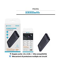 POWER BANK 10000 MAH 10W PB199 MODELLO A STRISCIA LUNGA