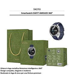 OROLOGIO INTELLIGENTE DI FASCIA ALTA CON ROTAZIONE DESIGN ELEGANTE E FUNZIONI SMART