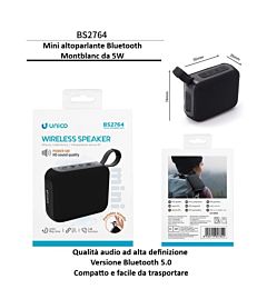 ALTOPARLANTE 5W CON RIVESTIMENTO IN TESSUTO BS2764 NERO ELEGANZA E QUALITÀ AUDIO