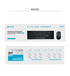 Kit Wireless Tastiera + Mouse - KB2036Unico