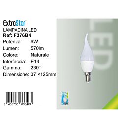 Lampadina LED a Candela E14 6W 570LM - Luce Naturale 4200KExtrastar