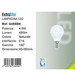 Lampadina LED E14 4.9W 480LM - Luce Naturale 4200KExtrastar