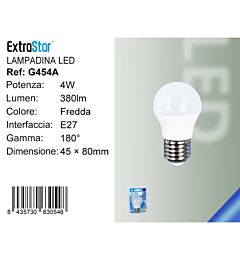 Lampadina LED E27 4W 380LM - Luce Fredda 6500KExtrastar