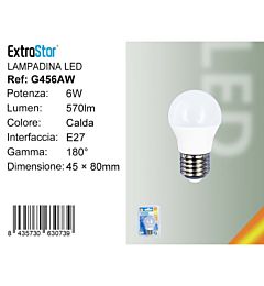Lampadina LED E27 6W 570LM - Luce Calda 3000KExtrastar