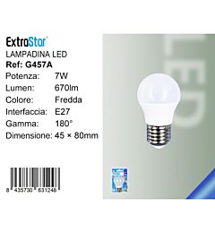 Lampadina LED E27 7W 670LM - Luce Fredda 6500KExtrastar