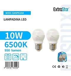 Lampadina LED E27 10W 950LM - Luce Fredda 6500K - 2pzExtrastar