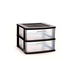 CASSETTIERA SENA 2 CASSETTI - NEROPlastic Forte