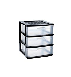 CASSETTIERA SENA 3 CASSETTI - NEROPlastic Forte