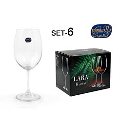 SET 6 CRISTAL BOHEMIA TAZZA 450CC  LARA