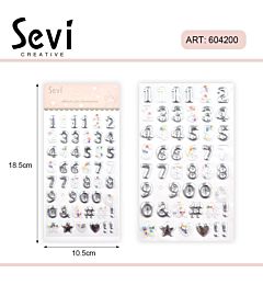NUMERI ADESIVI 3D - ARGENTOSevi