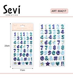 NUMERI ADESIVI 3D - BLU