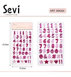 NUMERI ADESIVI 3D - ROSASevi