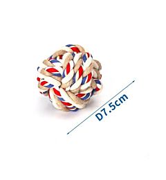 GIOCO IN CORDA DI COTONE CON PALLINA TPR(D7.5CM)