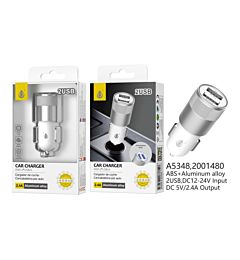 ONEPLUS CARICABATTERIA AUTO ALLUMINIO 2 USB 2.4A BIANCO