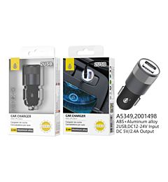 ONEPLUS CARICABATTERIA AUTO ALLUMINIO 2 USB 2.4A NERO