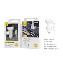 ONEPLUS CARICABATTERIA AUTO BASIC 2 USB 2.4A BIANCO