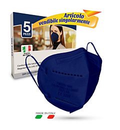 Mascherina FFP2 5pz Blu