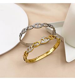 Bracciale rigido Fantasia Oro ed Argento