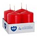 SET 4 CANDELE VOTIVE 3,8X6CM - ROSSOAura
