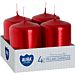 SET 4 CANDELE VOTIVE 3,8X6CM - ROSSO METALLICOAura