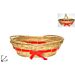CESTA OVALE ORO C/FIOCCO ROSSO E MANICI 51X40CM ARDue Esse