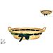 CESTA OVALE ORO C/FIOCCO VERDE 49X39CM ART.HL8808ADue Esse