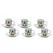 Set 6 Tazze Natalizie 8cl + Piattini Linea GnomoVestiamo Casa