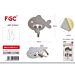 FGC Gancio in Acciaio 52x52cm - Pesce 2pzFgc