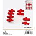 MINI MOLLETTE CON CUORE - ROSSO 3,5CM - 8PZGev