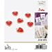 CIONDOLO A CUORE LOVE - ROSSO & ORO 2CM - 6PZGev