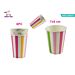 BICCHIERI MONOUSO A STRISCE COLORATE - 6PZParty Go