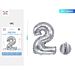 PALLONCINO MYLAR 40CM - NUMERO 2 ARGENTO - 1PZParty Go