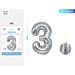 PALLONCINO MYLAR 40CM - NUMERO 3 ARGENTO - 1PZParty Go