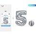 PALLONCINO MYLAR 40CM - NUMERO 5 ARGENTO - 1PZParty Go