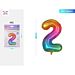 PALLONCINO MYLAR 40CM - NUMERO 2 MULTICOLOR - 1PZParty Go