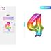 PALLONCINO MYLAR 40CM - NUMERO 4 MULTICOLOR - 1PZParty Go