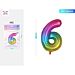 PALLONCINO MYLAR 40CM - NUMERO 6 MULTICOLOR - 1PZParty Go