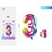 PALLONCINO MYLAR 110CM - NUMERO 3 MULTICOLOR - 1PZParty Go