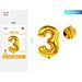 PALLONCINO MYLAR 110CM - NUMERO 3 ORO - 1PZParty Go