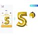 PALLONCINO MYLAR 110CM - NUMERO 5 ORO - 1PZParty Go