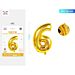 PALLONCINO MYLAR 110CM - NUMERO 6 ORO - 1PZParty Go