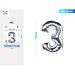 PALLONCINO MYLAR 110CM - NUMERO 3 ARGENTO - 1PZParty Go