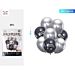SET PALLONCINI BUON COMPLEANNO - NERO ARGENTO - 8PZParty Go