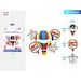 SET PALLONCINI MYLAR - MONGOLFIERA - 5PZParty Go