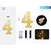 DECORAZIONE LUMINOSA - NUMERO 4 ORO - 1PZParty Go