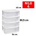 CASSETTIERA NILO 4 CASSETTI BIANCOPlastic Forte
